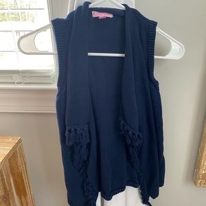 Lilly Pulitzer navy tassel vest